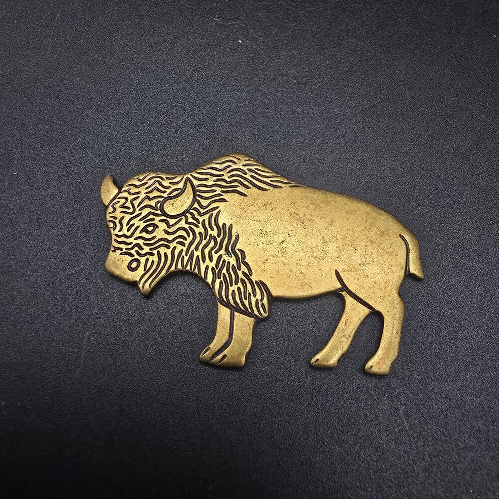 Brass Bison Buffalo Blank Crafting Jewelry Piece